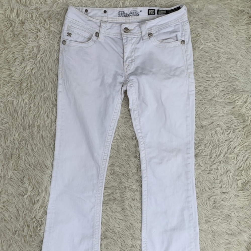 Miss Me White Bootcut Jeans